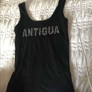 Black bedazzled tank top